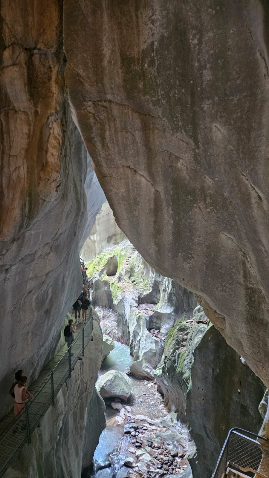 Metal walkways above the Gorges du Pont du Diable carved by the Dranse at La Vernaz