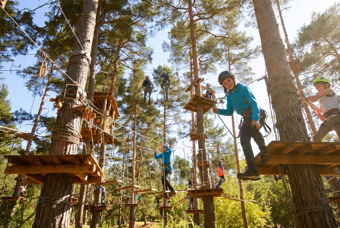 Lokaler Aravis-Kletterwald Forêt d'Aventures de Manigod in Manigod, Haute-Savoie 74