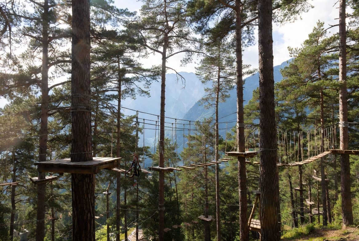 Châtel Accrobranche 1600 Kletterpark auf 1.600 m in den Portes du Soleil, nahe der Super-Châtel-Seilbahn