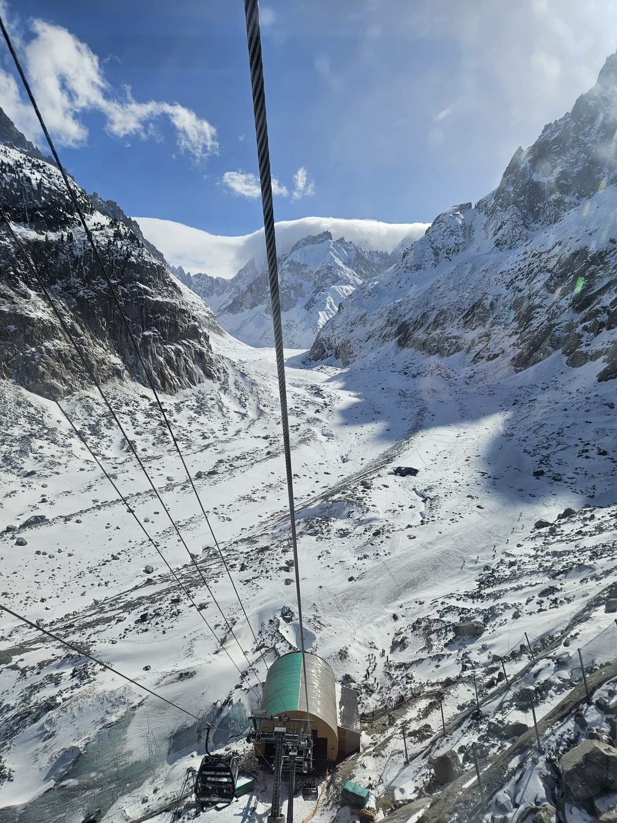 La nouvelle télécabine du Montenvers au-dessus de la Mer de Glace